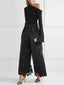 Hollow Polka Dot High Waisted; Wide Leg Pants