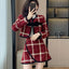 Plaid Coat and Skirt; Two-Piece Suit