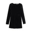 Solid Square Collar Long Sleeve Velvet Gown Elegant High Waist A-line Beaded Dresses New Lady Christmas Evening Party Vestidos ﻿