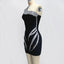 Strapless Black One Shoulder; Mini Bandage Dress