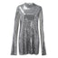 Shiny Sequins T-Shirt Dress Stylish Loose; Mini Dress