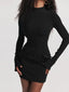 Autumn Mini Dress; Long Sleeves Solid Bodycon Dress