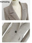 3 Piece Blazer Suit Women Business Formal Outfits Vintage Notched Lapel Jackets Button Vest Pants Set