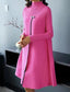 Long Sleeve Round Neck Casual Split Design Dress