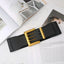 Retro Elastic Wide Belt Gold Buckle