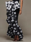 Polka-Dot Ruffled Strapless Dress; Elegant Bow; Evening Dress