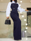 Work Suit Lapel Collar Long Sleeve; High Waist Loose Overalls; Wide Leg Jumpsuit