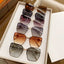 Rimless; Pearl Frame Retro UV Protection Sunglasses