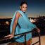 Long Shawl Strapless Skirt Outfit; Spliced 2-piece set