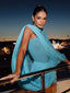 Long Shawl Strapless Skirt Outfit; Spliced 2-piece set