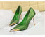 Metal Pointed Tip Pumps; Heels 10 Cm Banquet High Heels