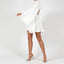 Backless Mini Dress; Solid Color; Flared Sleeves High-Neck Party Dress