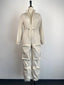 Front Pocket; Zipper Fly; Long Sleeve; Cargo Jumpsuit; Style One Piece Suit