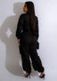 Front Pocket; Zipper Fly; Long Sleeve; Cargo Jumpsuit; Style One Piece Suit