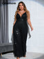 Chic and Elegant Women Jumpsuit; Plus Size; Sequin Wide Leg