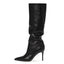 High-heeled Knee High Boots; Pointed Toe Oversized Slouch Boots