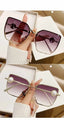 Rimless; Pearl Frame Retro UV Protection Sunglasses