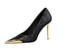 Metal Pointed Tip Pumps; Heels 10 Cm Banquet High Heels