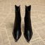 Winter High Heel Chunky Ankle Boots; Pointed Toe