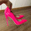 Pink; Patent Pointed Toe Stiletto Heels