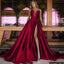 Formal Gown; Perfect for Proms, Weddings and Parties; Deep V-neck Split Floor-length