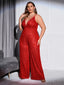 Chic and Elegant Women Jumpsuit; Plus Size; Sequin Wide Leg