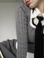 Knitted Suit; Crop Tops Sweater + Casual Shirt + Slim Bodycon Mini Skirt ; 3 Piece Set