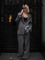 2 Piece Suit Long Sleeves Lapel Pocket; Sequins; Blazer and High Waist Pant