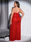 Chic and Elegant Women Jumpsuit; Plus Size; Sequin Wide Leg